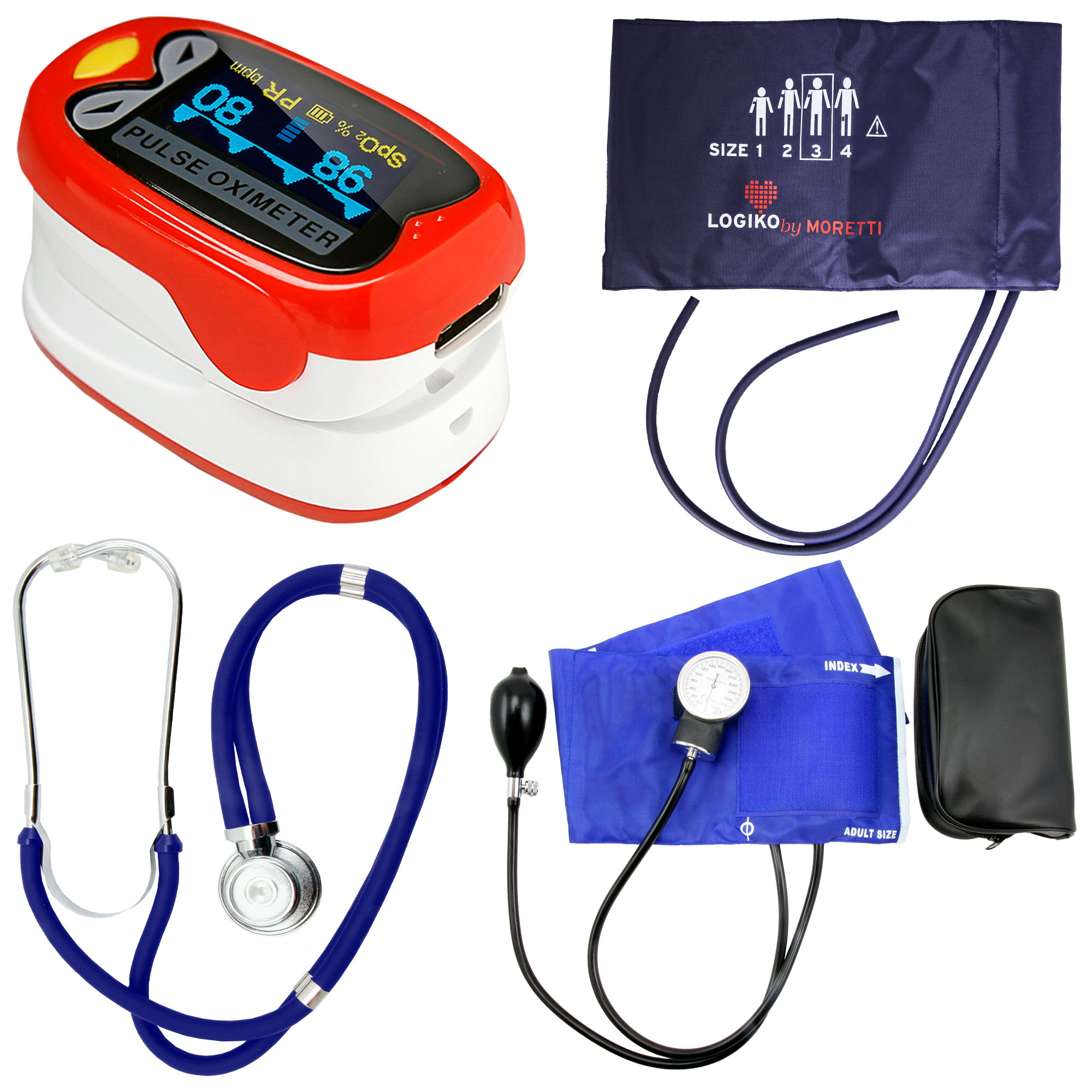 Medical practice/HEALTH MONITORING DEVICES/Blood Pressure Monitor, Stethoscope & Oximeter