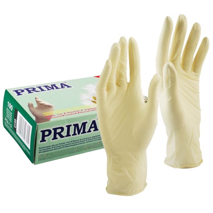 Latex examination gloves, PRIMA, powder-free, 100 pieces