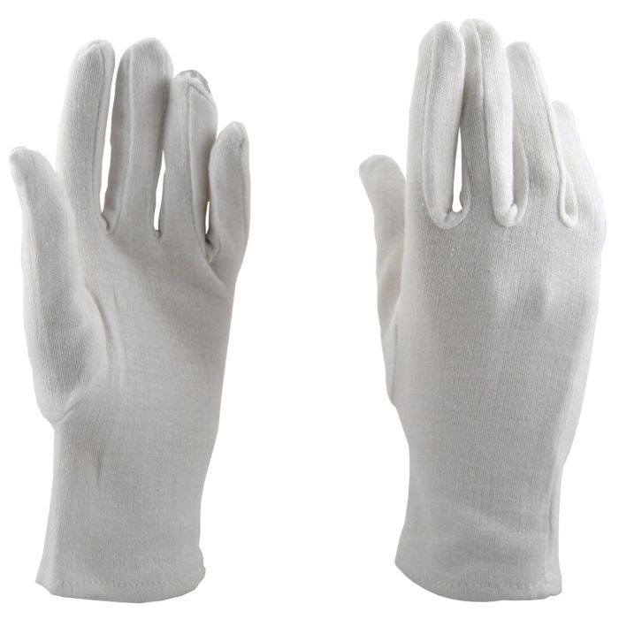 White interlock cotton gloves, PRIMA, various sizes