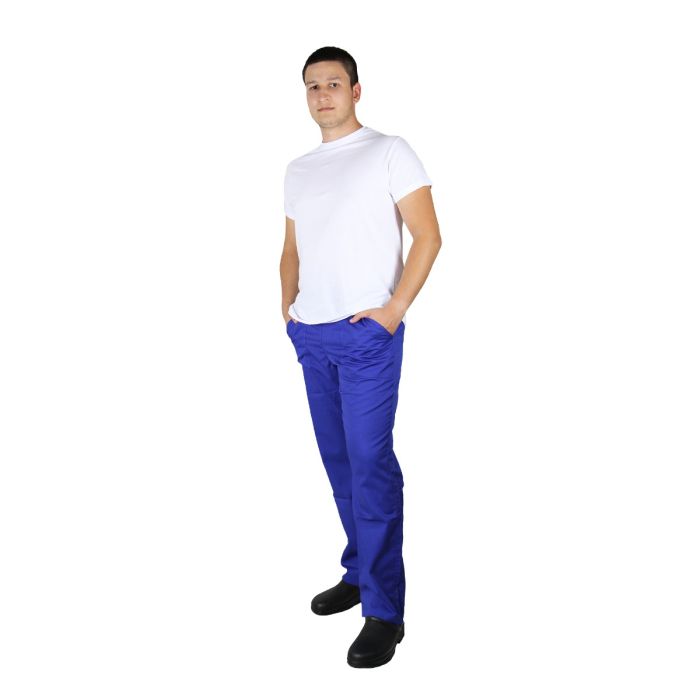 EDI Premium unisex work trousers, elastic and drawstring, 2 pockets, blue