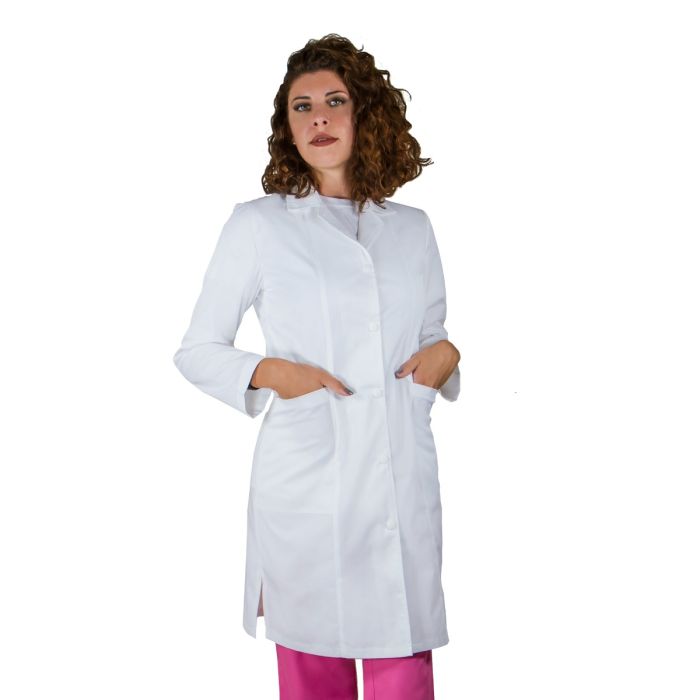 Work Uniforms/PROFESSIONAL UNIFORMS/Robes and Work Wear - MIA Classic women long medical scrub, long sleeve, buttons, 2 pockets