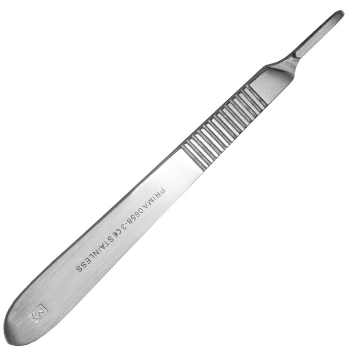 PRIMA scalpel handle, non-sterile, stainless steel, size no. 3 / no. 4, 10 pieces