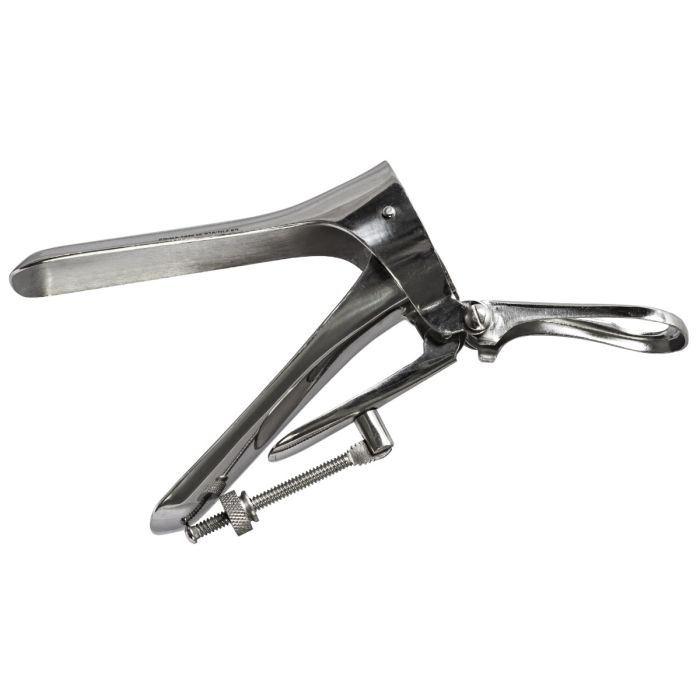 Vaginal speculum with central screw, stainless steel