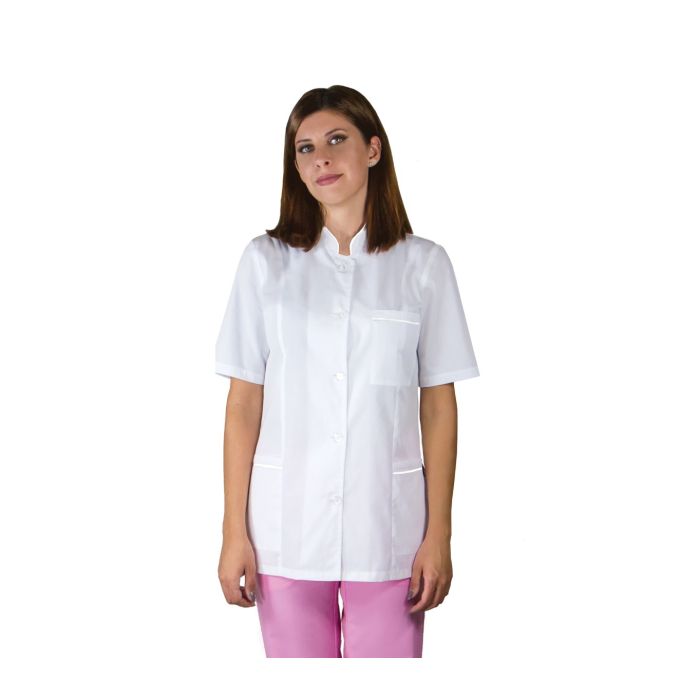 Work Uniforms/PROFESSIONAL UNIFORMS/Women`s Blouses and Coats - OANA Premium women medical scrub, tunic, short sleeve, buttons, 3 pockets