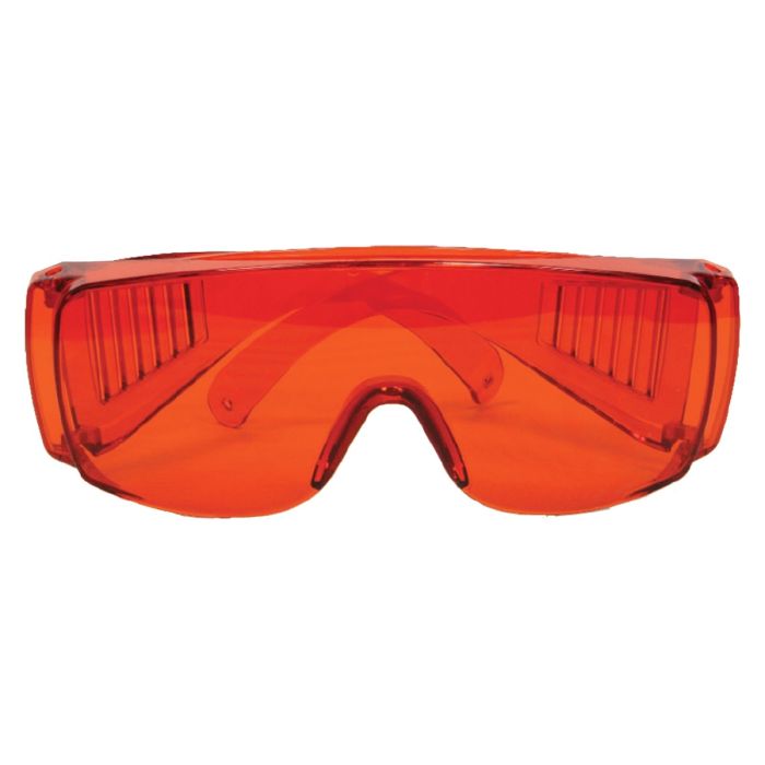 Safety glasses, red/transparent