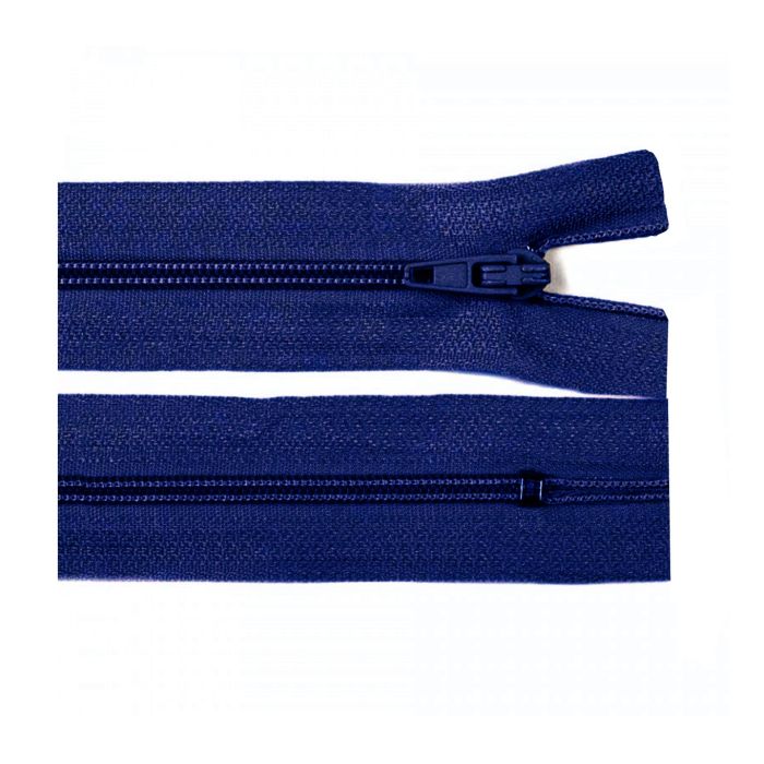 Spiral polyester zipper, 50/80 cm, blue