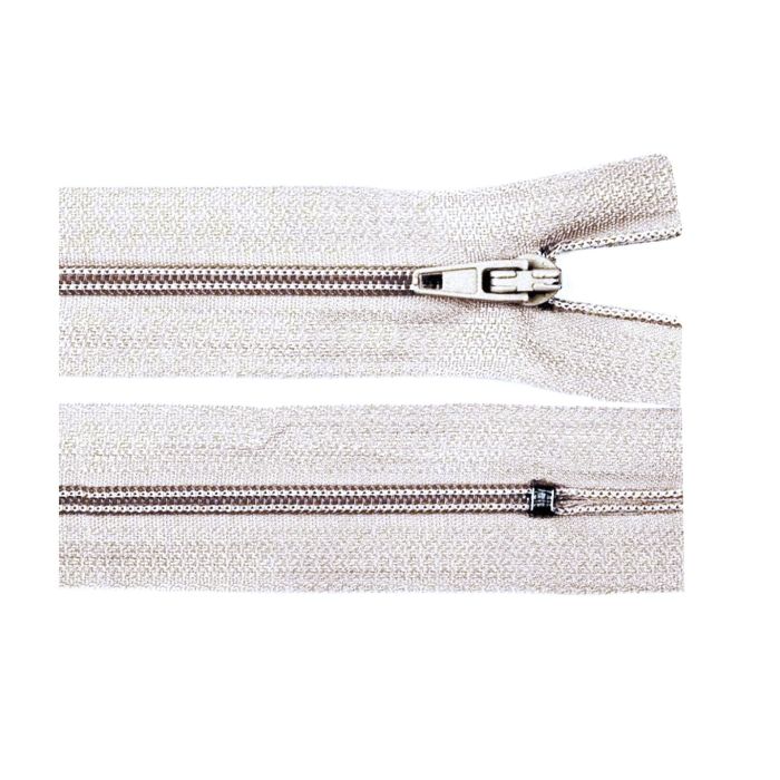 Spiral polyester zipper, 20/50/60/70 cm, white