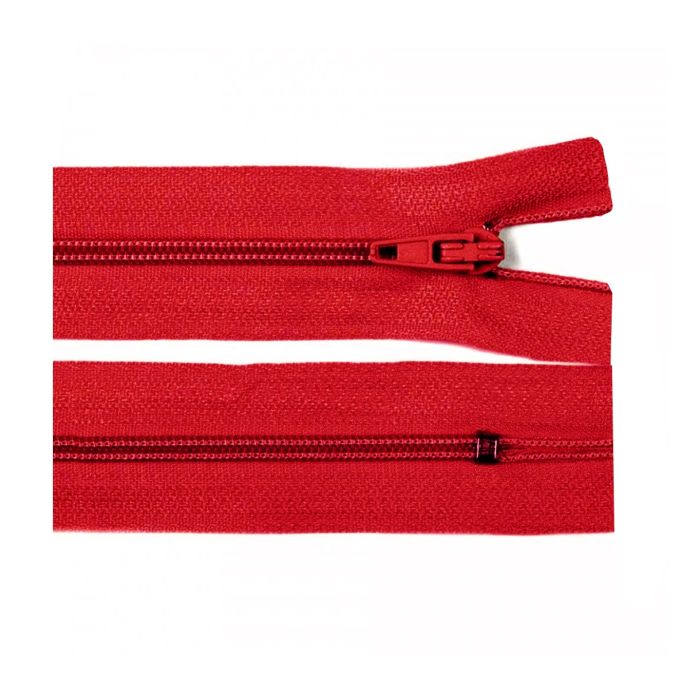 Spiral poyliester zipper, 20/40/50/60/80 cm, red