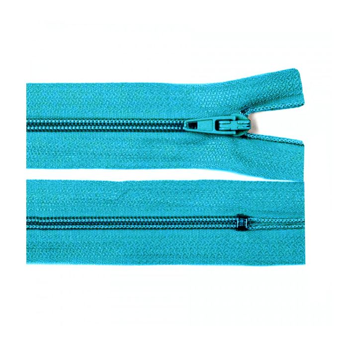 Spiral polyester zipper, 60/70 cm, turquoise