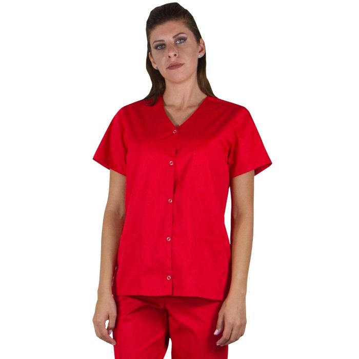 VERA Classic women medical scrub, short sleeve, buttons, 3 pockets