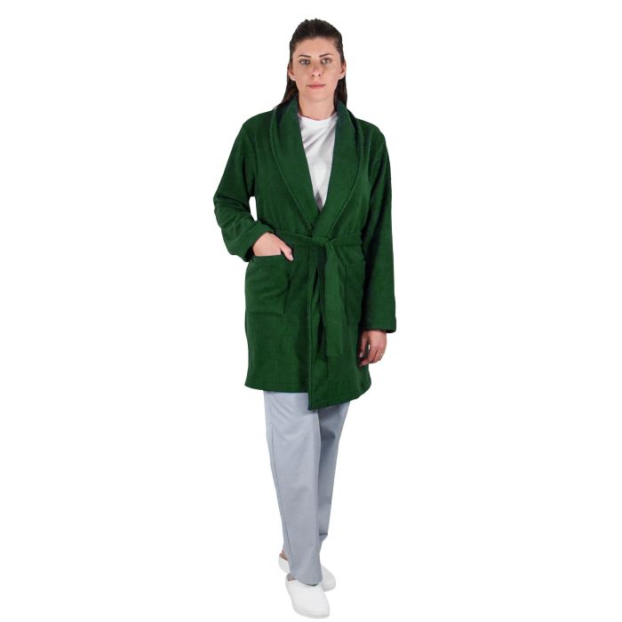 PRIMA modern polar fleece robe emerald green