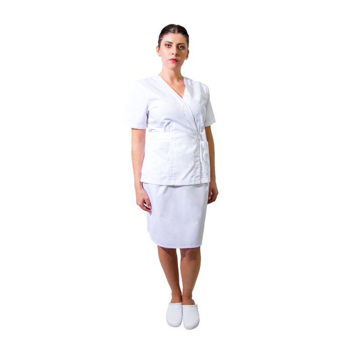KIRA Premium women medical scrub, kimono-type, button and belt, 2 pockets