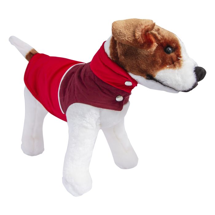Animal textile jacket, PRIMA, for dogs and cats, red/garnet