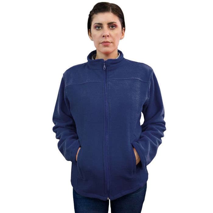 JOE Medical jacket, unisex, fleece, tunic type, long sleeve, zipper, 2 pockets, navy blue