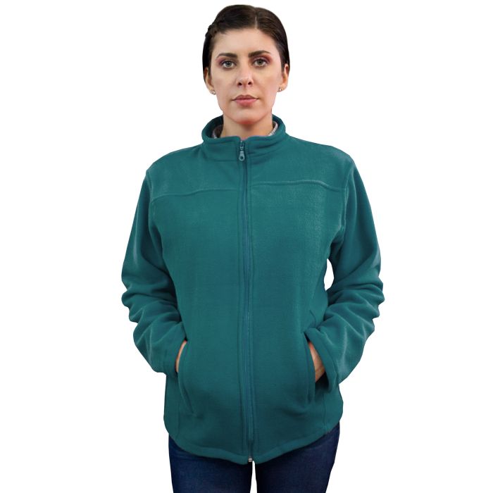 JOE Medical jacket, unisex, fleece, tunic type, long sleeve, zipper, 2 pockets, emerald green