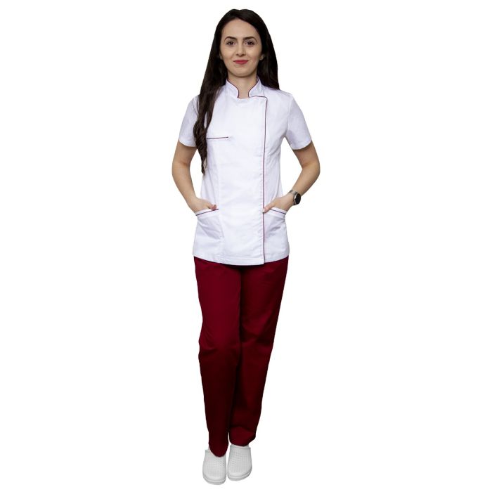 Women medical scrub, tunic, ELA Premium, short sleeve, buttons, 3 pockets
