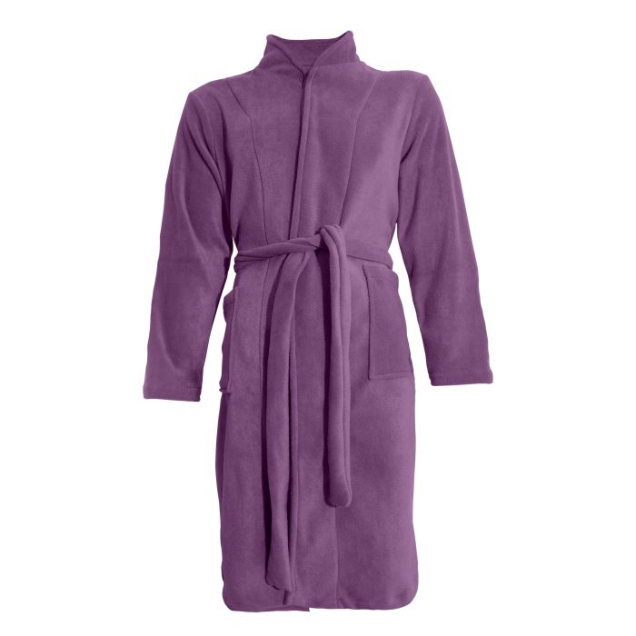 PRIMA Classic polar fleece robe with 2 pockets, purple, sizes XS-2XL