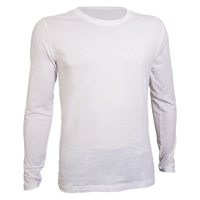 Long sleeve T-shirt for men, white, various sizes