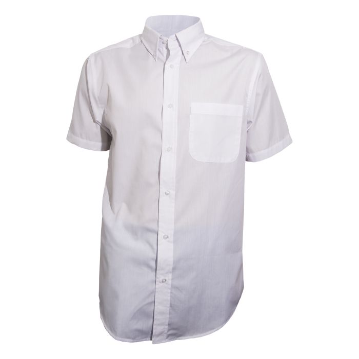 Man's shirt, short sleeve, classic collar, white, various sizes