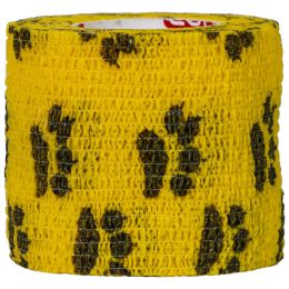 Cohesive Bandage, yellow with paws 5x450 cm 1 piece for vet use