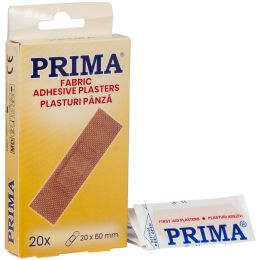 Elastic Fabric adhesive plasters, 20 x 60mm, 20 pieces, PRIMA