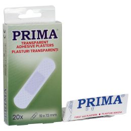 PRIMA Polyethylene transparent adhesive plasters, 19x72mm, 20 pieces
