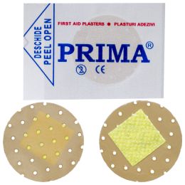Polyethylene skin colour round adhesive plasters 22.5mm, 200 pieces, PRIMA