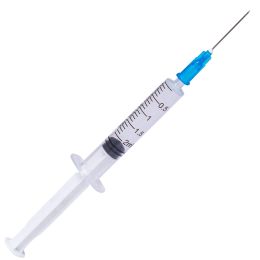 PRIMA Luer Slip syringes with blue needle, 2ml, 100 pieces
