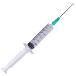 PRIMA Luer Slip syringes with green needle, 5ml, 100 pieces