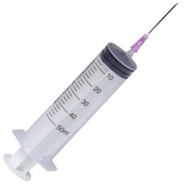 Luer Slip Syringes 50/60ml, PRIMA, with pink needle, 25 pieces