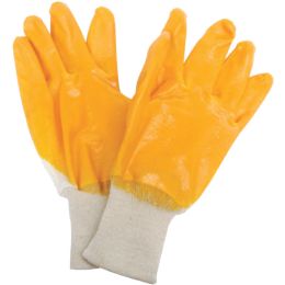 Chemical resistant gloves, rubber coated, yellow, size XL