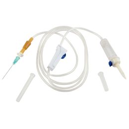 Sterile infusion set, 21G needle, plastic spike, Luer Lock, 25 pieces