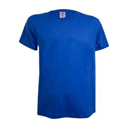 Crew-neck T-shirt 100% cotton, blue, size 2XL