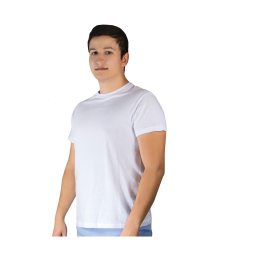 Crew-neck t-shirt, cotton, white, size 2XL