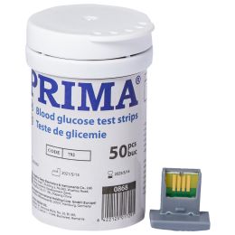 PRIMA Blood glucose test strips, 50 pieces