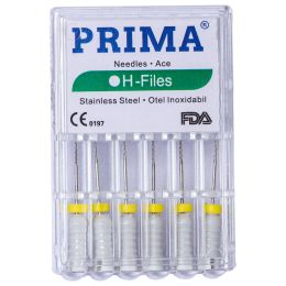 PMV PRIMA HEADSTROM H-FILES barbed broaches, white, size 15, 25mm, 6 pieces