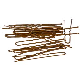 Waved ball hair pins, brown, 200g (350 pieces approx.)