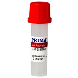 PRIMA Microtainer, sterile, clot activator, red cap,  0.5 ml, 50 pieces
