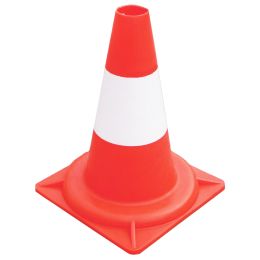 Reflective signaling cone with white painted strip