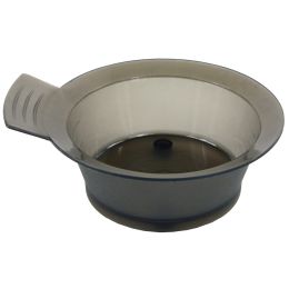 Gray plastic bowl with handle for hair dye, 200 ml