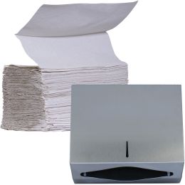 Promotional Package made of PRIMA Z-folded kitchen towels 200 sheets x 100 pieces + PRIMA Dispenser FOR FREE
