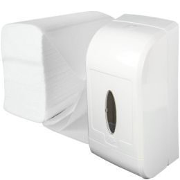 PRIMA Package with Z-folded toilet paper 180 sheets x 50 pieces + Dispenser for FREE