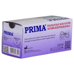 Polyglycolic acid suture, length 75 cm, tapercut needle, 1/2 circle with length 30mm, USP 1, veterinary use, 12 pieces