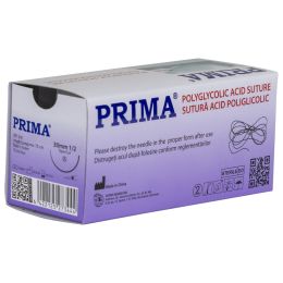 Polyglycolic acid suture, length 75 cm, tapercut needle, 1/2 circle with length 30mm, USP 3/0, veterinary use, 12 pieces