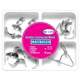 Saddle contoured metal assorted matrices + arch, 18 pieces