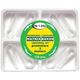 Contoured matrices with fixing clamp, 120 pieces 