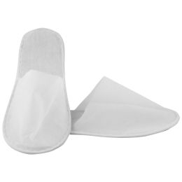 Disposable slippers for hotel, close-toe, white, 25 pairs