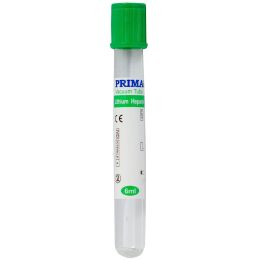 PRIMA Vacuum blood collection tube with Lithium Heparin, 6 ml, 100 pieces