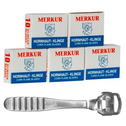 PACKAGE Stainless steel blades for pedicure razors, 10pcs x 10set + razors 1367 FREE!