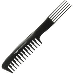 Professional hair comb with 2 heads and metal fork